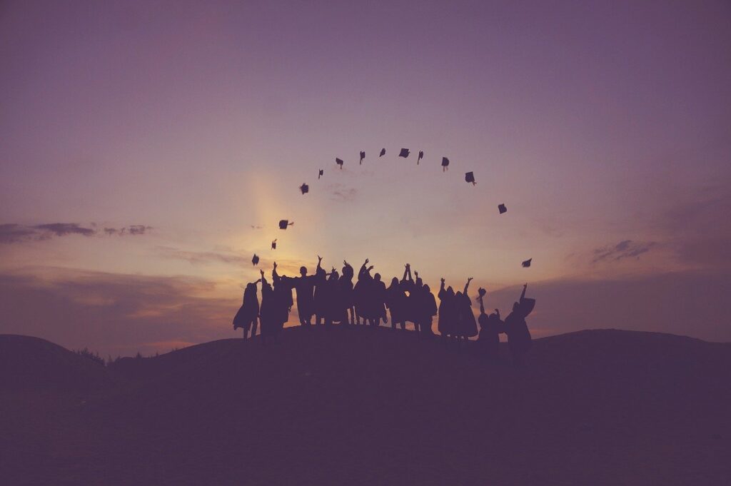 dawn, graduates, throwing hats-1840298.jpg